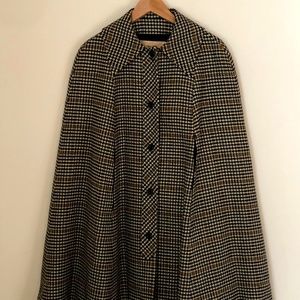 Rare Vintage Pendleton Wool Houndstooth Cape